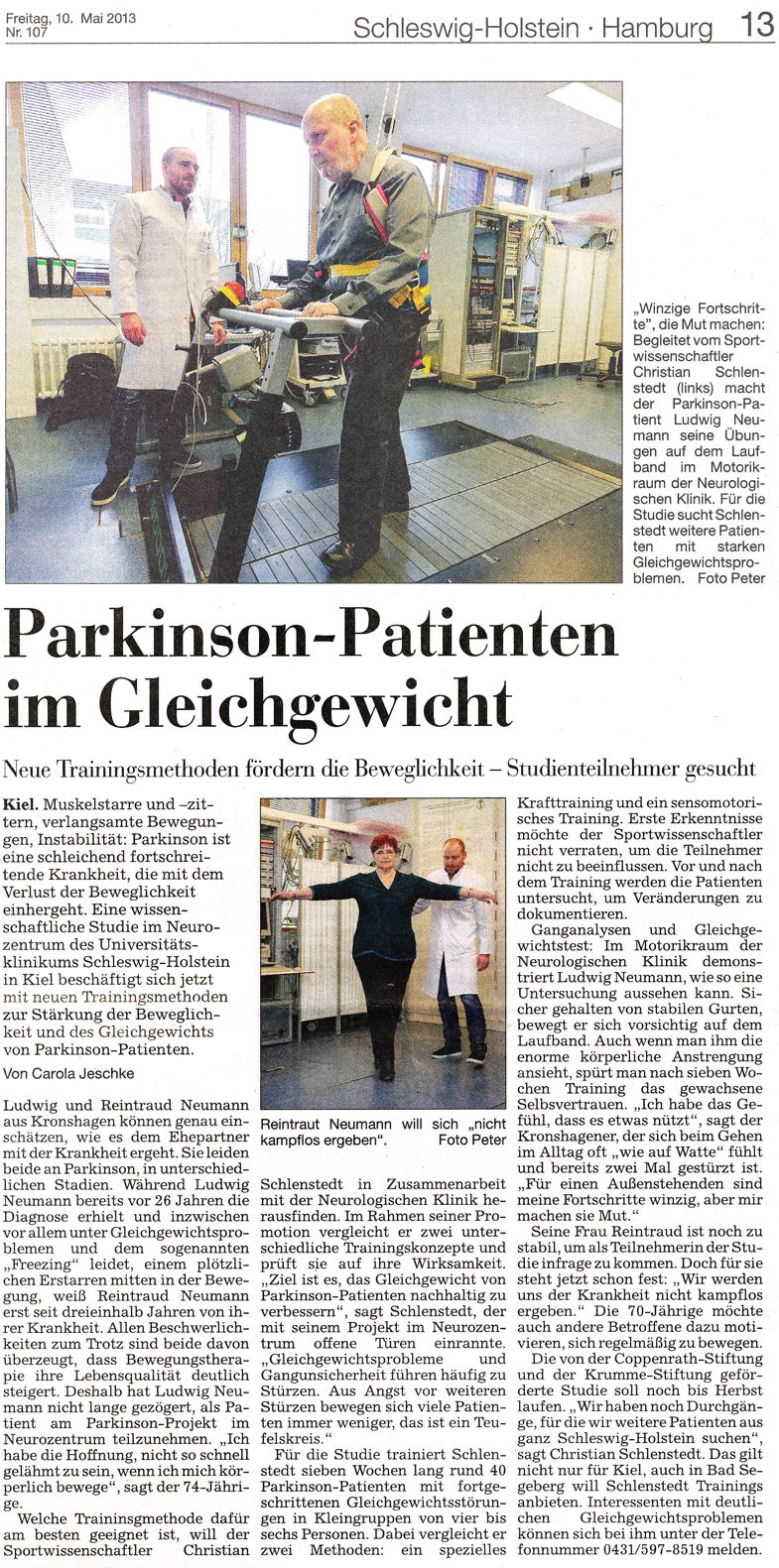 Kieler Nachrichten vom 10.5.2013